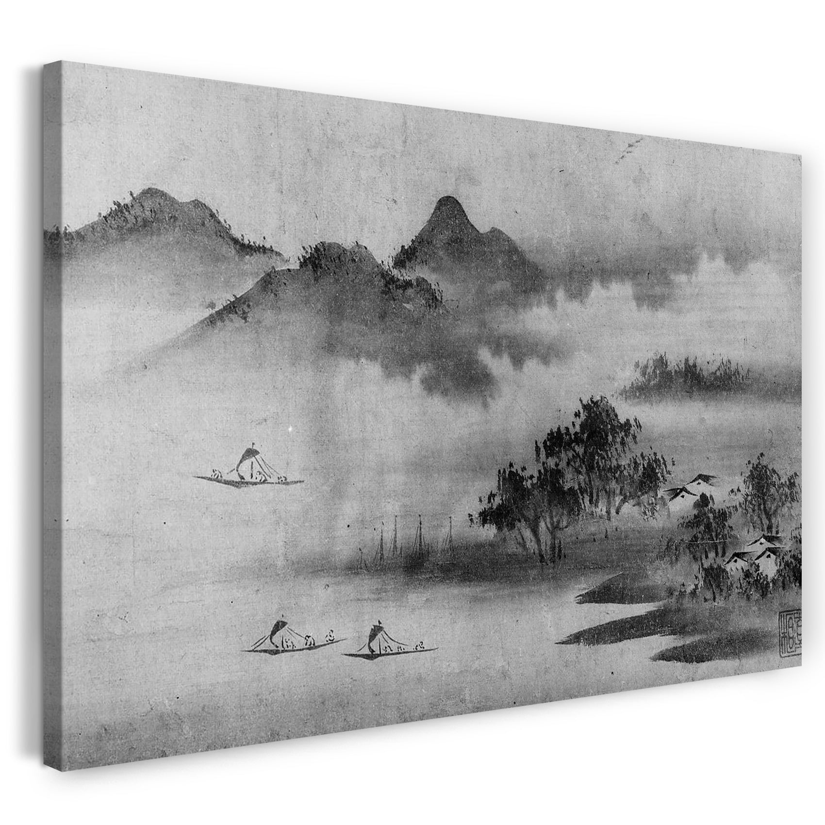 Leinwandbild Ehemals Sōami zugeschrieben - Landschaft