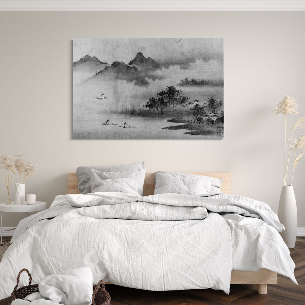 Leinwandbild Ehemals Sōami zugeschrieben - Landschaft