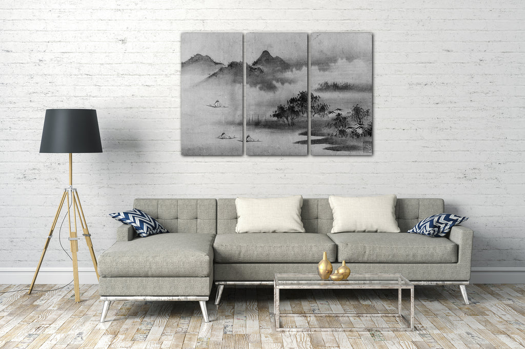 Leinwandbild Ehemals Sōami zugeschrieben - Landschaft