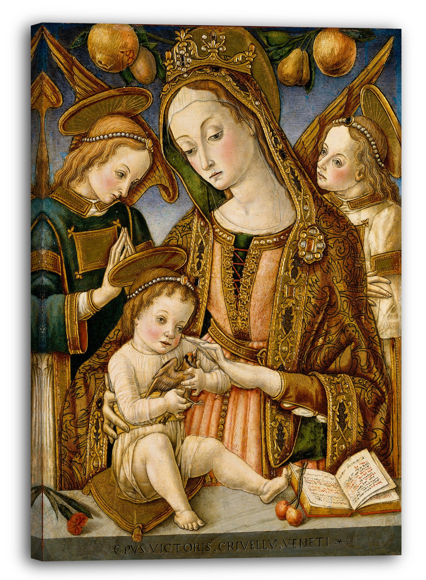 Leinwandbild Vittore Crivelli - Madonna und Kind mit zwei Engeln