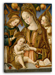 Leinwandbild Vittore Crivelli - Madonna und Kind mit zwei Engeln