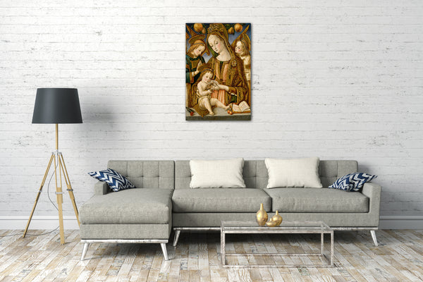 Leinwandbild Vittore Crivelli - Madonna und Kind mit zwei Engeln