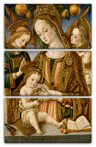 Leinwandbild Vittore Crivelli - Madonna und Kind mit zwei Engeln