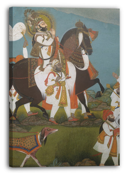 Leinwandbild Chokha zugeschrieben - Maharana Bhim Singh und Retinue begeben sich auf eine Jagd