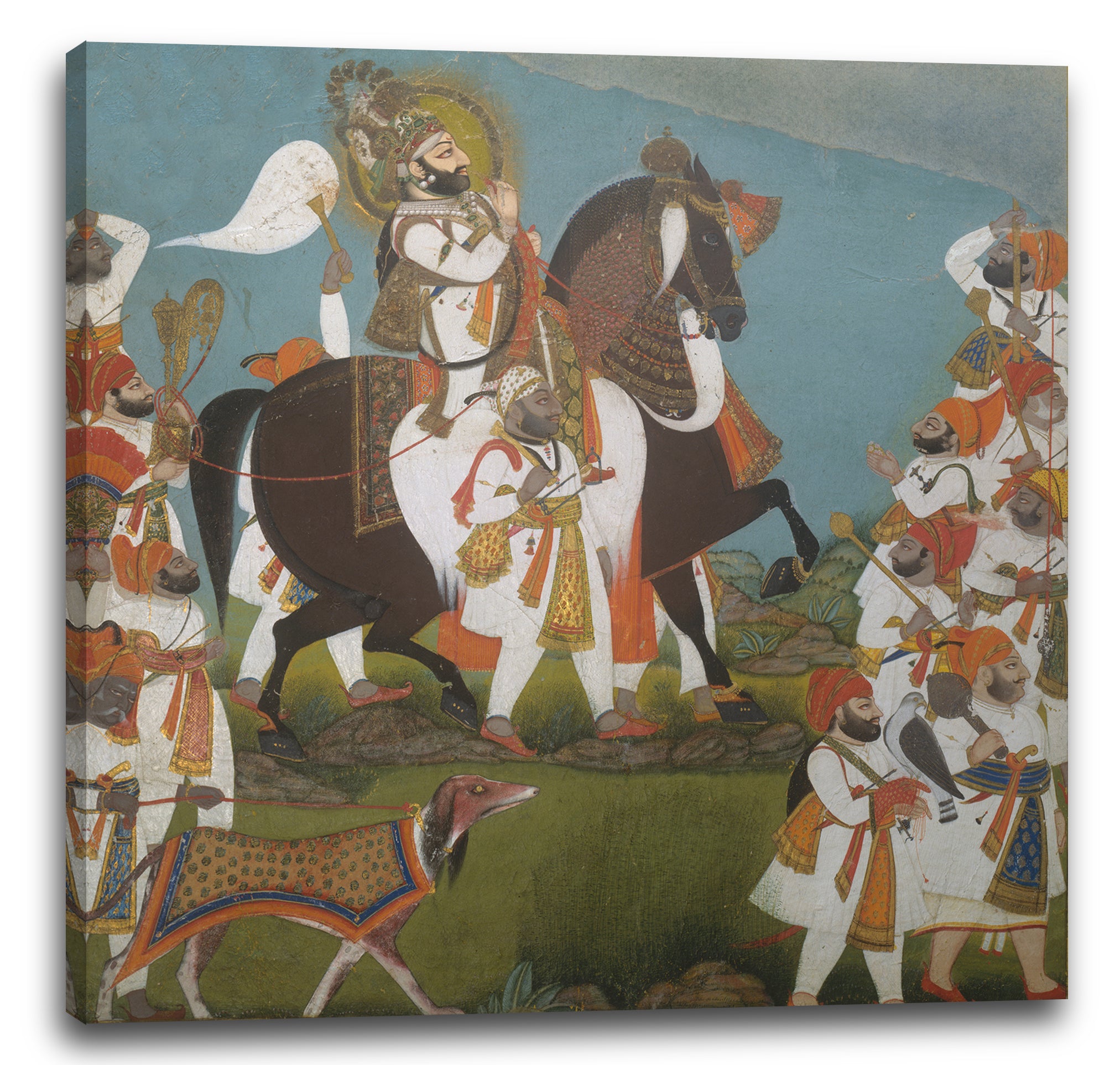 Leinwandbild Chokha zugeschrieben - Maharana Bhim Singh und Retinue begeben sich auf eine Jagd