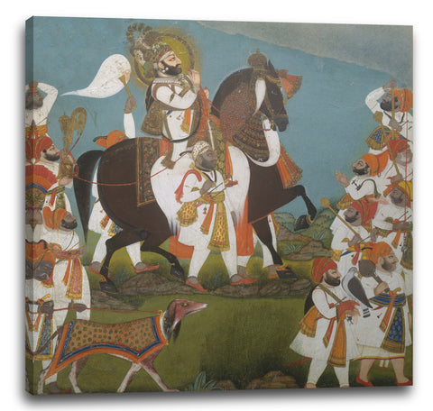 Leinwandbild Chokha zugeschrieben - Maharana Bhim Singh und Retinue begeben sich auf eine Jagd