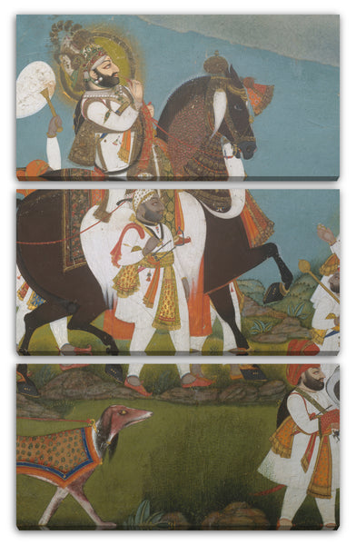 Leinwandbild Chokha zugeschrieben - Maharana Bhim Singh und Retinue begeben sich auf eine Jagd