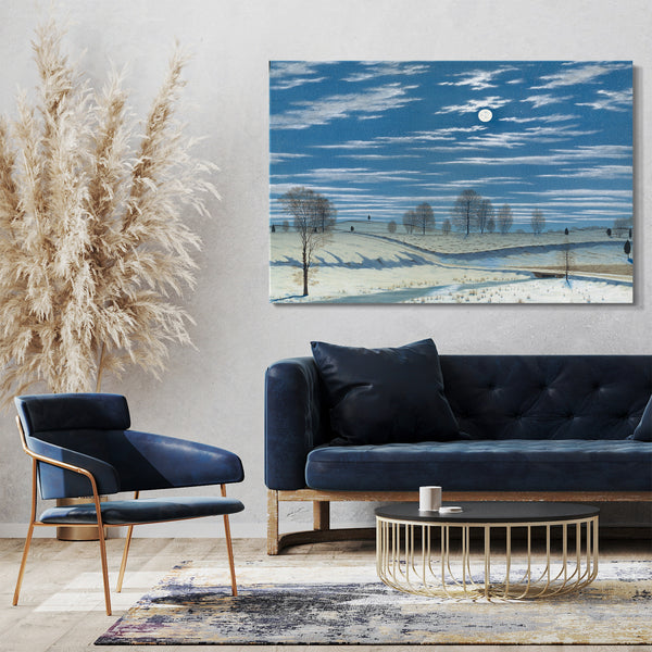 Leinwandbild Henry Farrer - Winterszene im Mondlicht