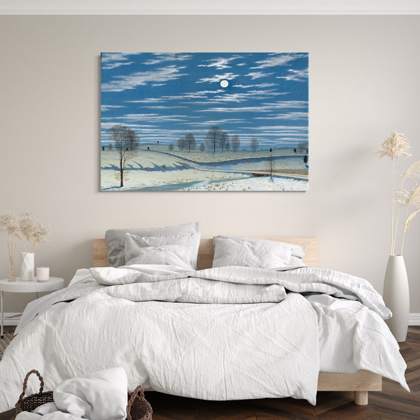 Leinwandbild Henry Farrer - Winterszene im Mondlicht