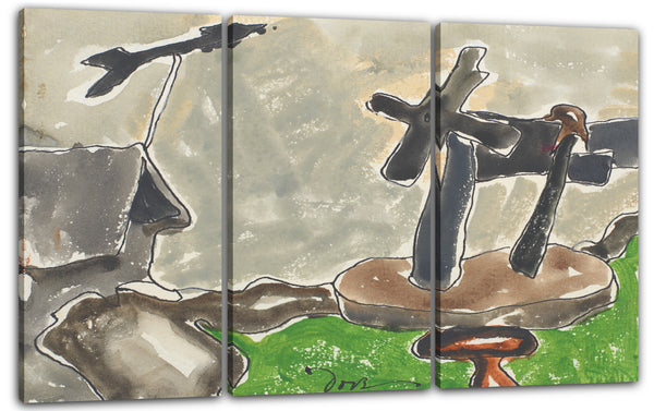 Leinwandbild Arthur Dove - Windrad (recto); Landschaft mit Wetterfahne (Rückseite)