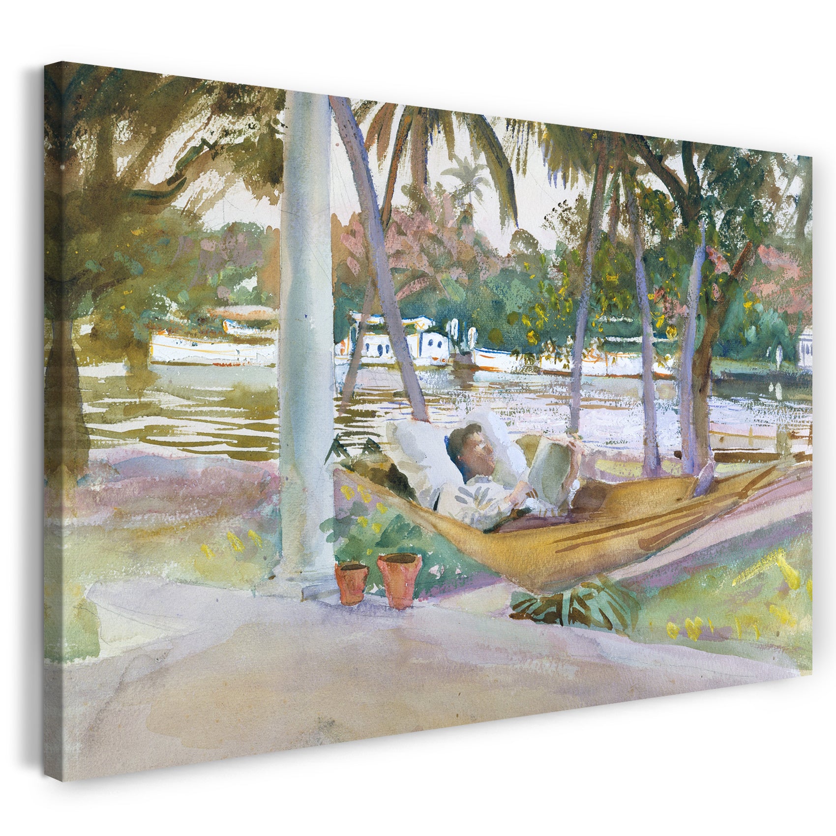 Leinwandbild John Singer Sargent - Abbildung in Hängematte, Florida