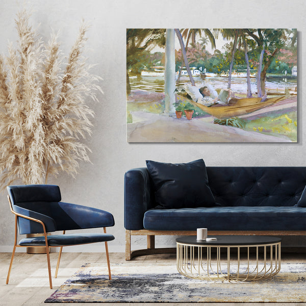 Leinwandbild John Singer Sargent - Abbildung in Hängematte, Florida