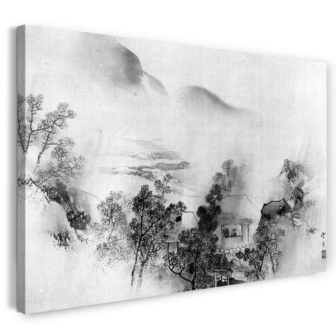 Leinwandbild Okamoto Toyohiko zugeschrieben - Herbstlandschaft
