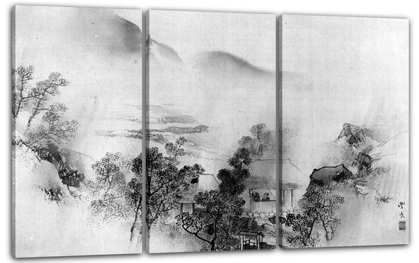 Leinwandbild Okamoto Toyohiko zugeschrieben - Herbstlandschaft
