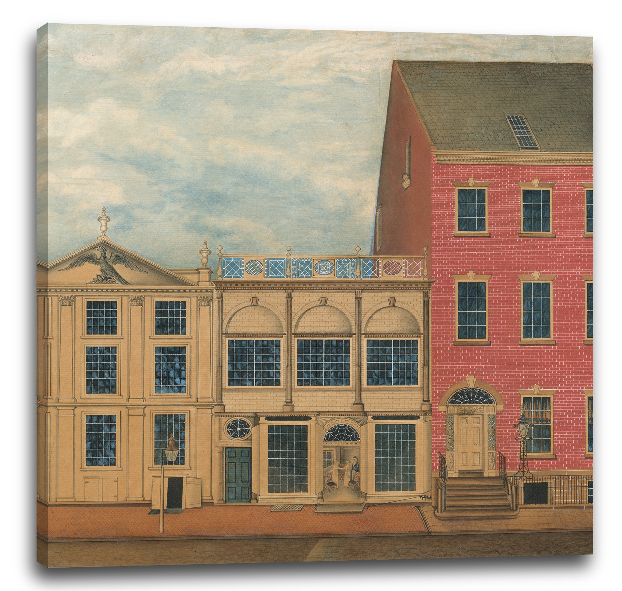 Leinwandbild Ehemals John Rubens Smith zugeschrieben - Der Laden und das Lager von Duncan Phyfe, 168-172 Fulton Street, New York City