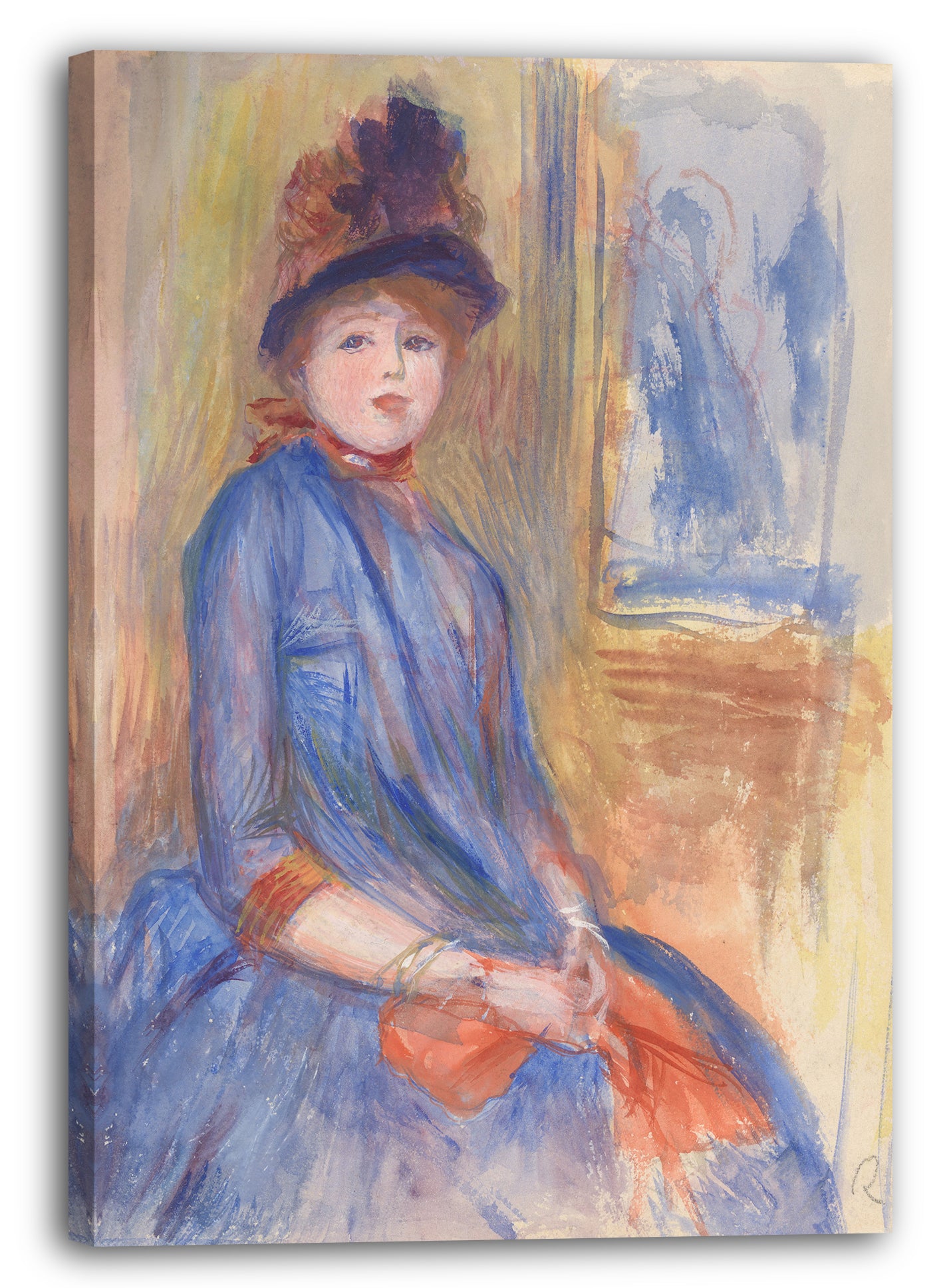 Leinwandbild Auguste Renoir - Junges Mädchen in einem blauen Kleid