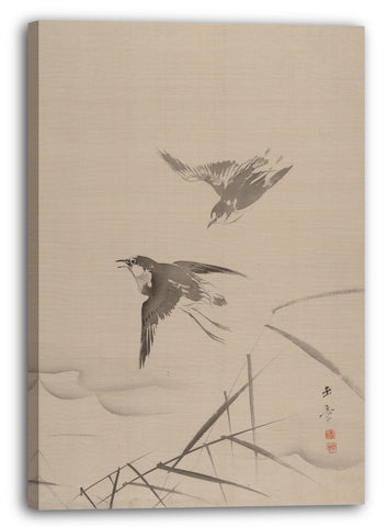 Leinwandbild Kawabata Gyokushō - Kleine Vögel und Bambus