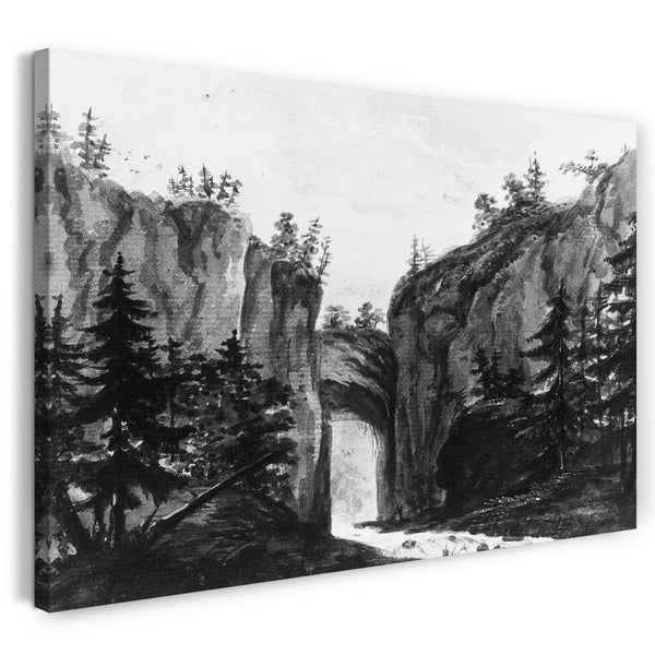 Leinwandbild Pavel Petrowitsch Svinin - Natural Bridge, Virginia (Kopie nach einem Stich in François Jean, Marquis de Chastellux, Reisen in Nordamerika, 1787)