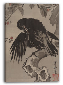 Leinwandbild Kawanabe Kyōsai (Japanisch, 1831-1889) - Krähe auf einem Ast