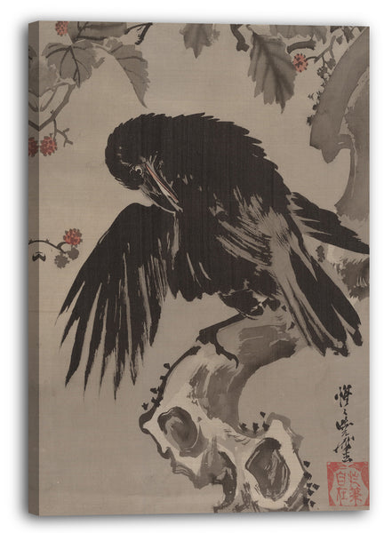 Leinwandbild Kawanabe Kyōsai (Japanisch, 1831-1889) - Krähe auf einem Ast
