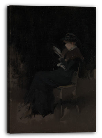 Leinwandbild James McNeill Whistler - Arrangement in Schwarz: lesendes Mädchen