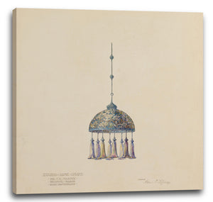 Leinwandbild Louis Komfort Tiffany - Zeichnung für hängenden Kuppel-Lampenschirm