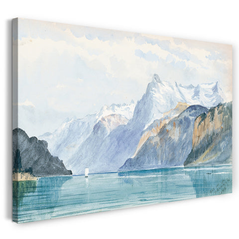 Leinwandbild John Singer Sargent - Bucht von Uri, Brunnen (aus der Schweiz 1870 Skizzenbuch)
