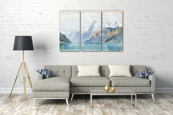 Leinwandbild John Singer Sargent - Bucht von Uri, Brunnen (aus der Schweiz 1870 Skizzenbuch)