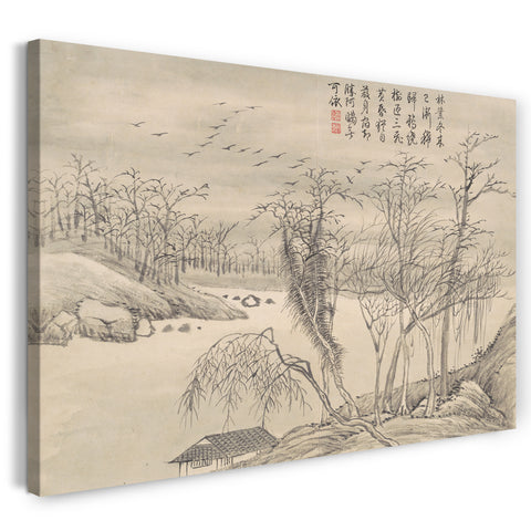 Leinwandbild Qian Weicheng - ， Winter Landschaften und Blumen