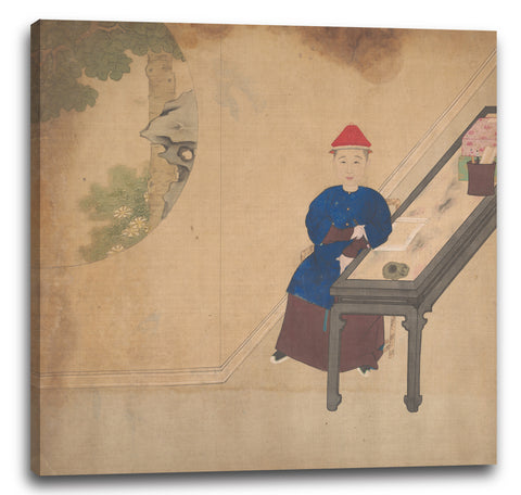 Leinwandbild Nicht identifizierter Künstler - Porträts von Mitgliedern einer Manchu-Familie
