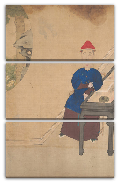 Leinwandbild Nicht identifizierter Künstler - Porträts von Mitgliedern einer Manchu-Familie