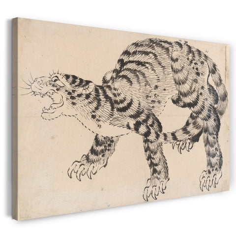 Leinwandbild Hokusai Schule - Tiger