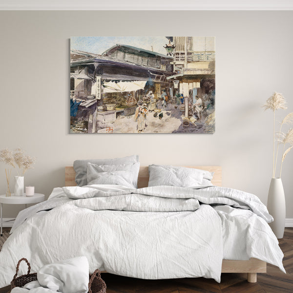 Leinwandbild Robert Frederick Blum - Straßenszene in Ikao, Japan