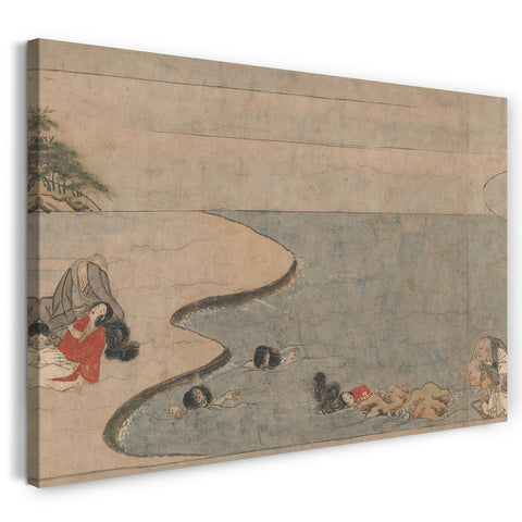Leinwandbild Nicht identifizierter Künstler Japanisch - Eine lange Geschichte für eine Herbstnacht (Aki no yo nagamonogatari)