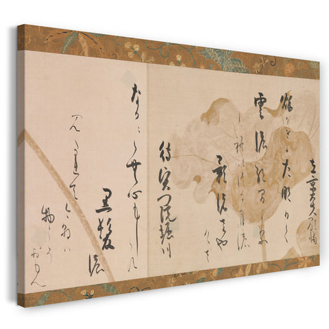 Leinwandbild Hon'ami Kōetsu - Zwei Gedichte aus Einhundert Gedichten von Einhundert Dichtern (Ogura hyakunin ishu)