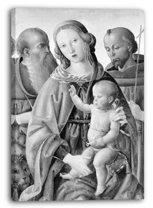 Leinwandbild Italienischer (Umbrischer) Maler (ca. 1500) - Madonna und Kind mit Heiligen Jerome und Francis