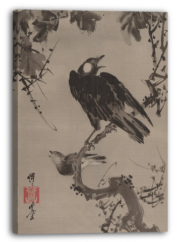 Leinwandbild Kawanabe Kyōsai (Japanisch, 1831-1889) - Stare auf einem Ast