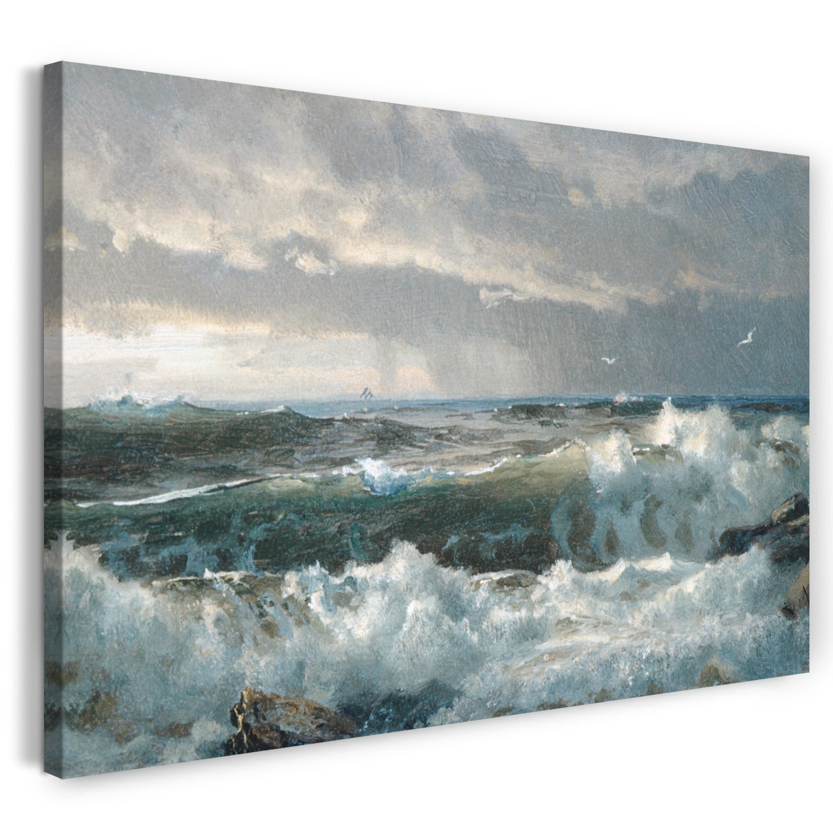 Leinwandbild William Trost Richards - Surf auf Felsen