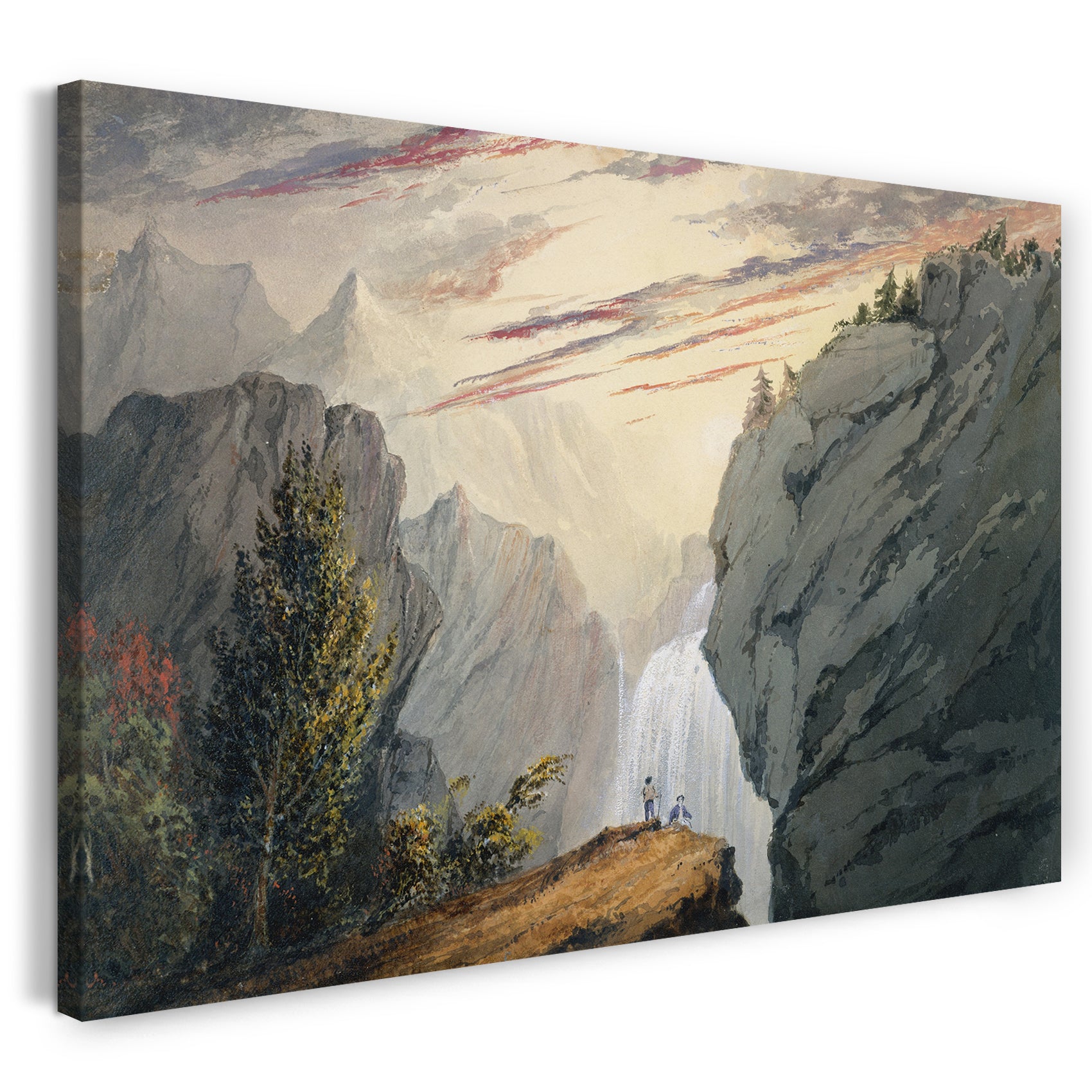 Leinwandbild David Claypoole Johnston - Am Wasserfall