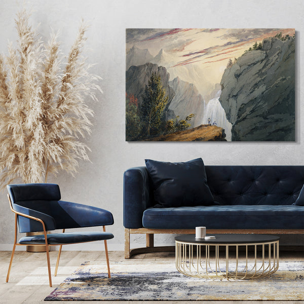Leinwandbild David Claypoole Johnston - Am Wasserfall