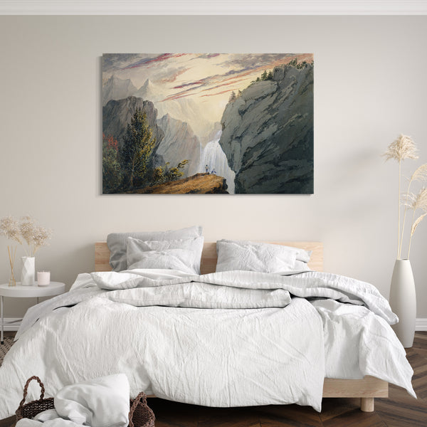 Leinwandbild David Claypoole Johnston - Am Wasserfall