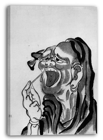 Leinwandbild Schule von Katsushika Hokusai - Daruma (buddhistischer Heiliger)