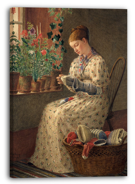 Leinwandbild Enoch Holz Perry - Stopfen von einem Monat (A Month's Darning)