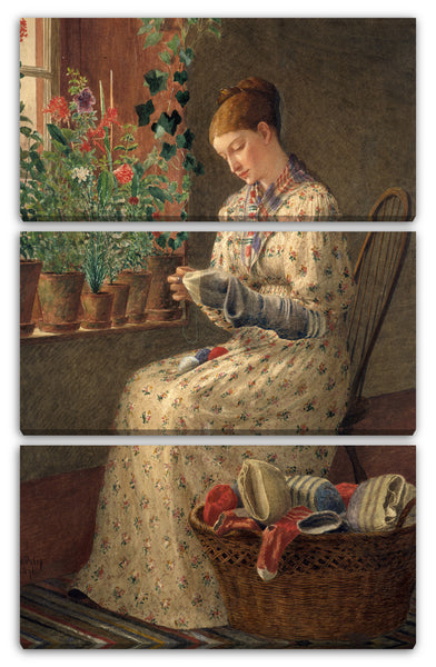 Leinwandbild Enoch Holz Perry - Stopfen von einem Monat (A Month's Darning)