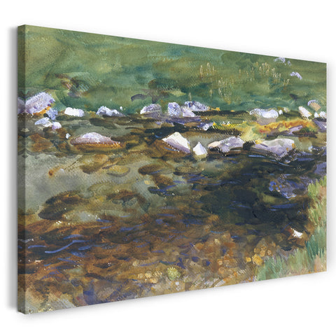 Leinwandbild John Singer Sargent - Bach und Wiese