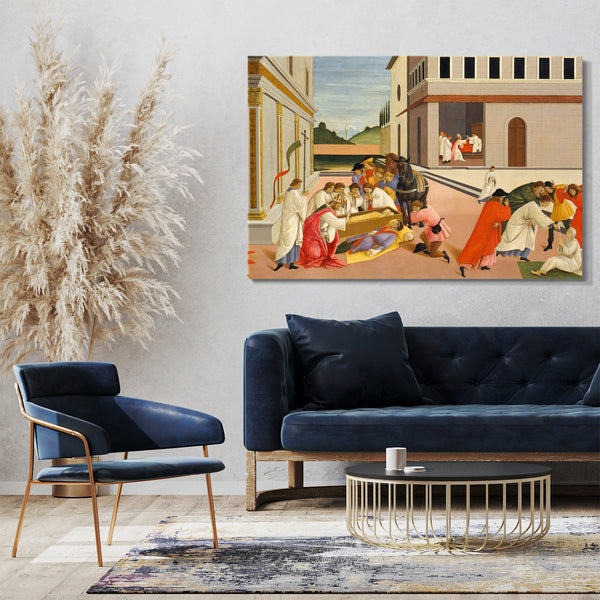 Leinwandbild Botticelli - Drei Wunder des Heiligen Zenobius