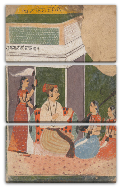 Leinwandbild ca. 1640-50 - Malkos Raga: Seite aus einer verteilten Ragamala-Serie (Garland of Musical Modes)