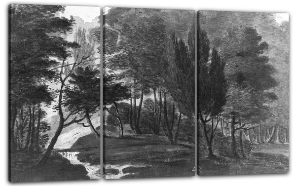 Leinwandbild Pavel Petrowitsch Svinin - Eine Waldszene (Die Sonne, die über den Tau reflektiert, eine Gartenszene: Echo, Pennsylvania, Ein Ort, der Herrn D. Bavarage gehört, 1808)
