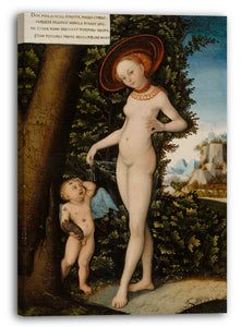 Leinwandbild Kopie nach Lucas Cranach dem Älteren - Venus mit Amor dem Honigdieb