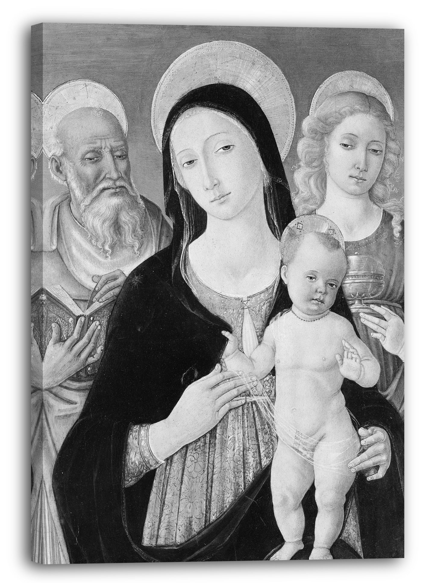 Leinwandbild Matteo di Giovanni di Bartolo - Madonna und Kind mit Heiligen Hieronymus und Maria Magdalena